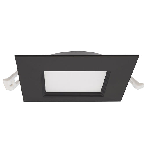 Lotus LED-S9W-5CCT-BK-SQ-BF, 4" LED Square Black Regressed Baffle Budget, 9W, 120VAC, 5CCT, 630-750 Lumens, Dimmable