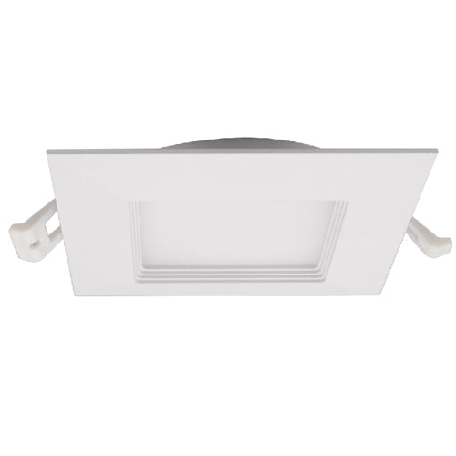 Lotus LED-S9W-5CCT-WH-SQ-BF, 4" LED Square White Regressed Baffle Budget, 9W, 120VAC, 5CCT, 630-750 Lumens, Dimmable