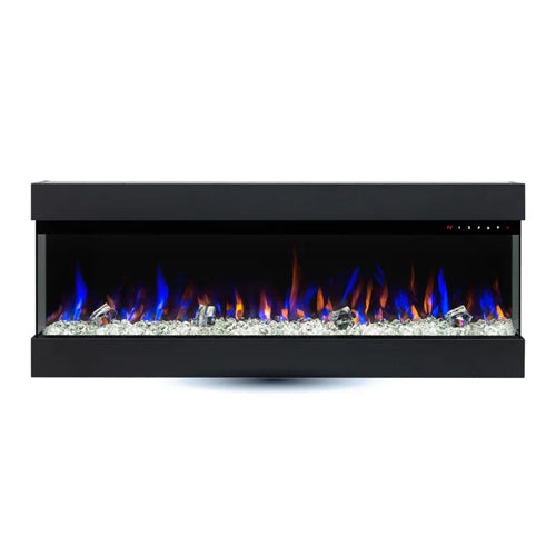 ORTECH LEDFP-3-60, Panorama Series, 60" Three-Sided, Wall-Recessed LED Fireplace, 750/1500W, 110-120VAC, 60Hz, Black