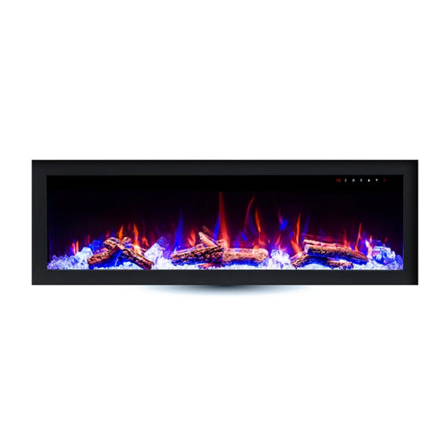 ORTECH LEDFP-72BIF, Platinum Series, 72" Built-In Electric Fireplace, Vent Located at the Front, 750/1500W, 110-120VAC, Black