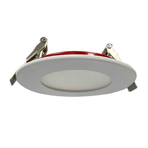 Lotus LFR-4R-FE-9W-5CCT, 4" Round Fire Rated Flat Edgelit LED 9W, 120VAC, 5CCT, 810-870 Lumens, White Trim, CRI 90+