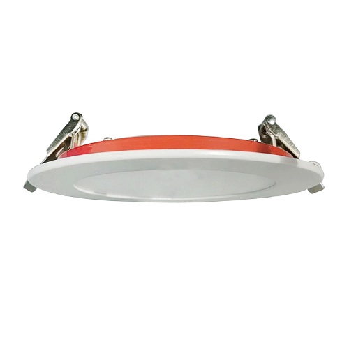 Lotus LFR-6R-FE-12W-5CCT, 6" Round Fire Rated Flat Edgelit LED 12W, 120VAC, 5CCT, 1180-1230 Lumens, White Trim, CRI 90+