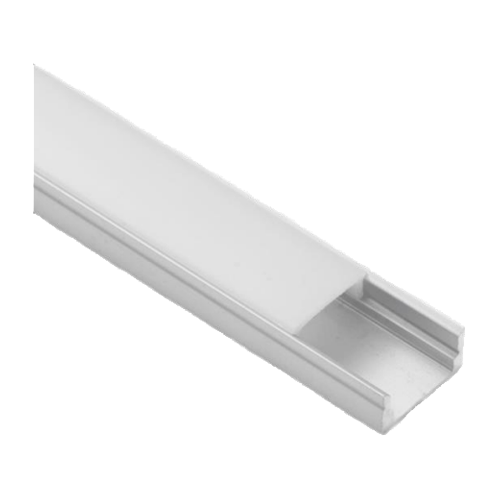 Lotus LH-1708-SW-8FT-1P, 1 piece of 8 ft Surface Mount Aluminum Profile 17 x 8 mm with White Diffused Cover