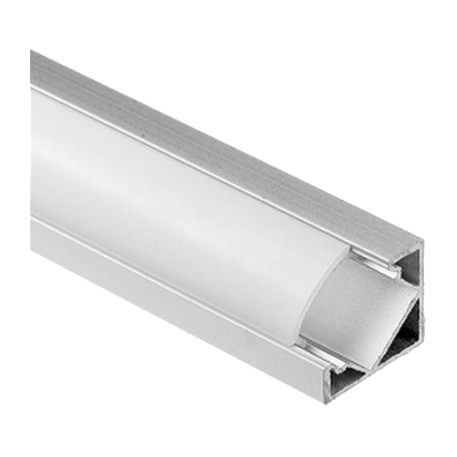 Lotus LH-1818-SW-8FT-1P, 1 piece of 8 ft Surface Corner Mount Aluminum Profile Corner 18 x 18 mm with White Diffused Cover