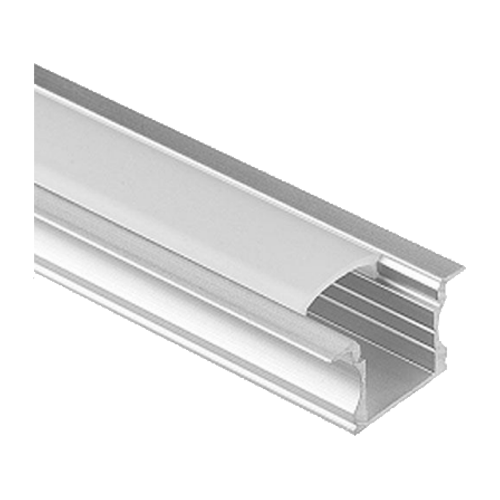 Lotus LH-2515-SW-8FT-1P, 1 piece of 8 ft Recessed Mount Aluminum Profile 25 x 15 mm with White Diffused Cover