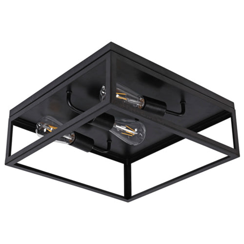 Litup LIT4210BK+MC, 3-Light 16'' Flush Mount, 60W, Medium E26 Base, Black Finish with Replaceable Multi Color Socket Rings