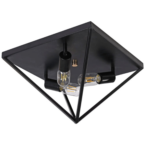 Litup LIT4510BK+MC, 14'' 3-Light Flush Mount, 60W, Medium E26 Base, Black Finish with Replaceable Multi Color Socket Rings