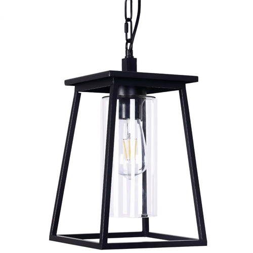 Litup LIT50130BK-CL, 13'' Chain Hung Pendant with 3FT Chain, 60W, Medium E26 Base, Aluminium Die Casting, Black Finish with Clear Glass