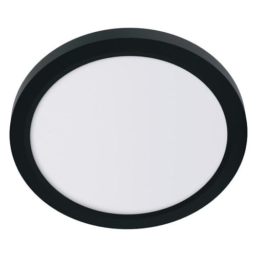 Litup LIT5212BK-30K-WE, 12" Slim LED Flush Mount, 25W, 3000K, 2800 Lumens, Dimmable, Black Finish, Suitable for Wet Location