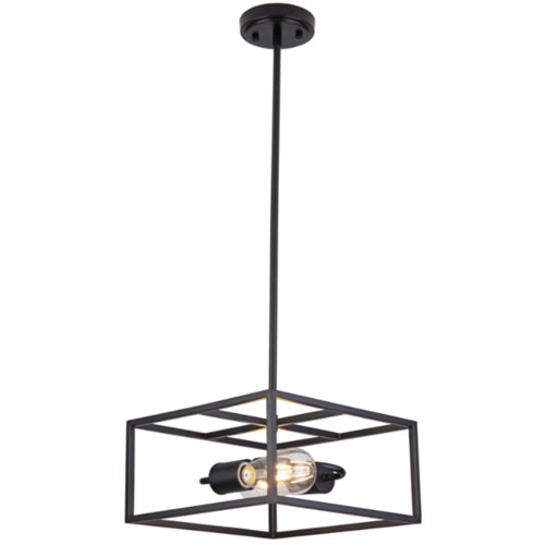 Litup LIT5731BK+MC, 12'' 2-Light Pendant, 60W, Medium E26 Base, Black Finish with Replaceable Multi Color Socket Rings