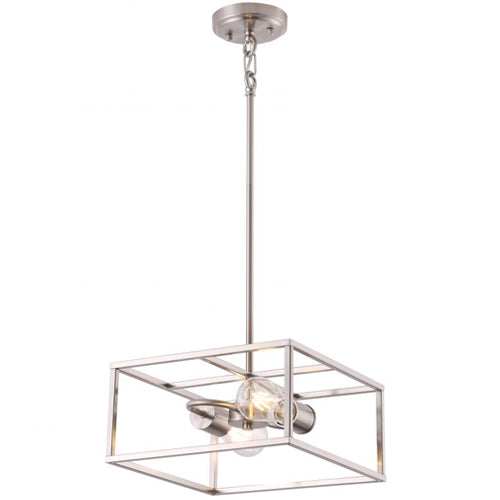 Litup LIT5731SN+MC, 12'' 2-Light Pendant, 60W, Medium E26 Base, Satin Nickel Finish with Replaceable Multi Color Socket Rings