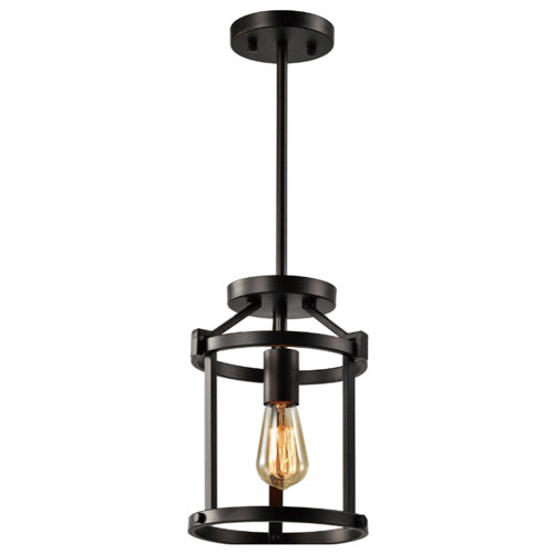 Litup LIT6230BK, 8'' 1-Light Pendant, 60W, Medium E26 Base, Black Finish