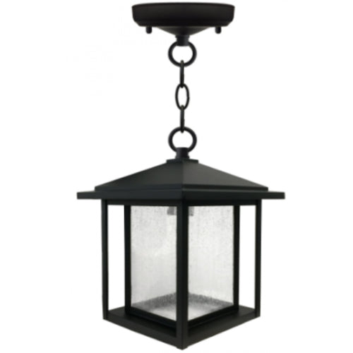 Litup LIT63130BK-CL, 11'' Chain Hung Pendant with 3FT Chain, 60W, Medium E26 Base, Aluminium and Iron Frame, Black Finish with Clear Glass