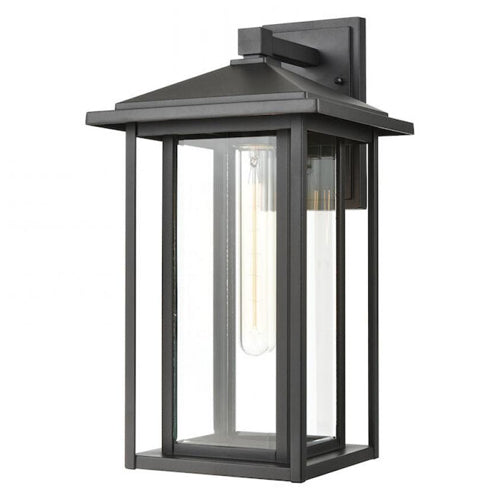 Litup LIT63190BK-CL, 15'' Outdoor Wall Light, 60W, Medium E26 Base, Aluminium and Iron Frame, Black Finish with Clear Glass
