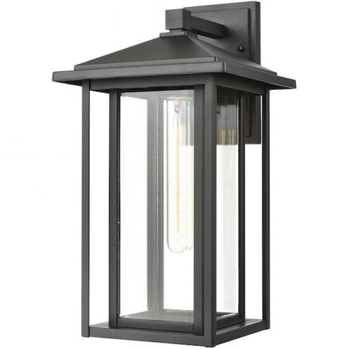Litup LIT63192BK-CL, 17'' Outdoor Wall Light, 60W, Medium E26 Base, Aluminium and Iron Frame, Black Finish with Clear Glass