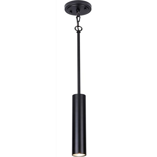 Litup LIT6732BK, 12'' Long Cylindrical Pendant, GU10, 15W, Black Finish, With Chain Link and Loop for Slop Ceiling