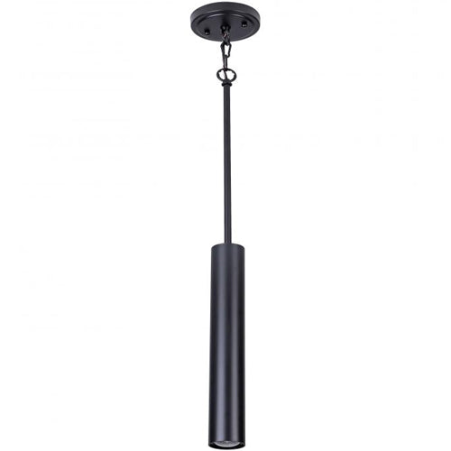 Litup LIT6733BK, 16'' Long Cylindrical Pendant, GU10, 15W, Black Finish, With Chain Link and Loop for Slop Ceiling
