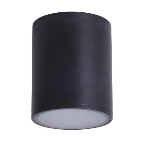 Litup LIT7806BK, 5'' Round Flush Mount, 60W, Medium E26 Base, Cast  Aluminum, Black Finish with White Acrylic Diffuser