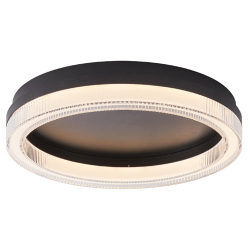 Litup LIT8210BK-CRY-3CCT, 16‘’ LED Flush Mount, 18W, 1980 Lumens, 3000/4000/5000K, Dimmable, Black Finish with Crystal Acrylic Diffuser