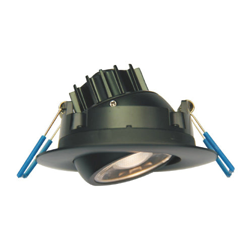 Lotus LY3G/41K/BK, 3" Eyeball Round Recessed Gimbal LED 7.5W, 120VAC, 4100K Cool White, 630 Lumens, Black Trim, Dimmable, 38° Beam Angle
