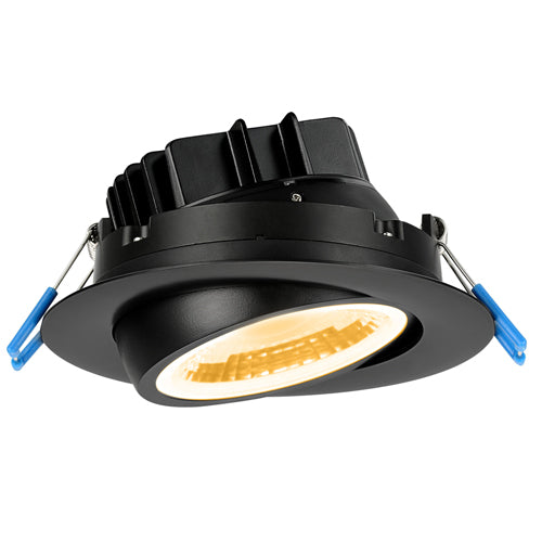 Lotus LL4G-30K-BK, 4" Round LED Eyeball Black Recessed Gimbal, 11.4W, 120VAC, 3000K Warm White, 1000 Lumens, Dimmable, 38° Beam Angle