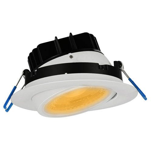 Lotus LL4G-5CCT-WH, 4" Round LED Eyeball White Recessed Gimbal, 11.4W, 120VAC, 5CCT, 960-1100 Lumens, Dimmable, 38° Beam Angle