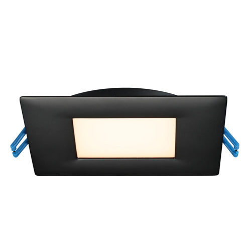 Lotus LL4S-30K-BK, 4" LED Square Super Thin Black Recessed, 13.5W, 120VAC, 3000K Warm White, 850 Lumens, Dimmable