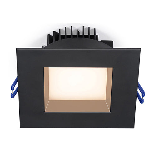 Lotus AD-LED-4-S15W-27K-T4SB, 4" High Output LED Square Black Trim Recessed, 15W, 120VAC, 2700K Warm White, 910 Lumens, Dimmable, 40° Beam Angle