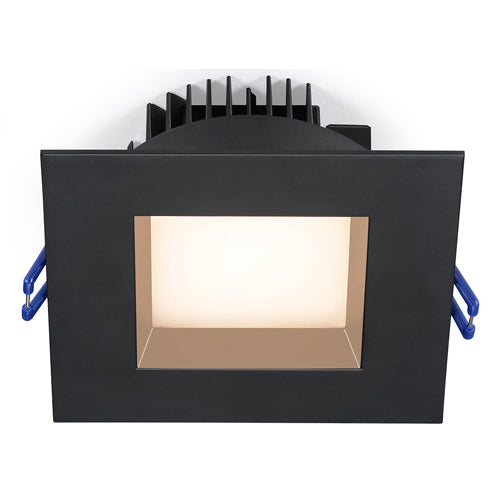 Lotus LL4SR-30K-BK, 4" LED Square Black Regressed 2nd Gen Plenum, 14.5W, 120VAC, 3000K Warm White, 900 Lumens, Dimmable