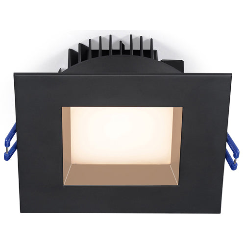 Lotus LL4SRG-30K-BK, 4" LED Square Regressed 1st Gen Plenum, 14.5W, 120VAC, 3000K Soft White, 860 Lumens, Dimmable, Black Trim Finish