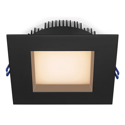 Lotus LL6SR-40K-BK, 6" LED Square Black Regressed 2nd Gen Plenum, 18W, 120VAC, 4000K Cool White, 1250 Lumens, Dimmable