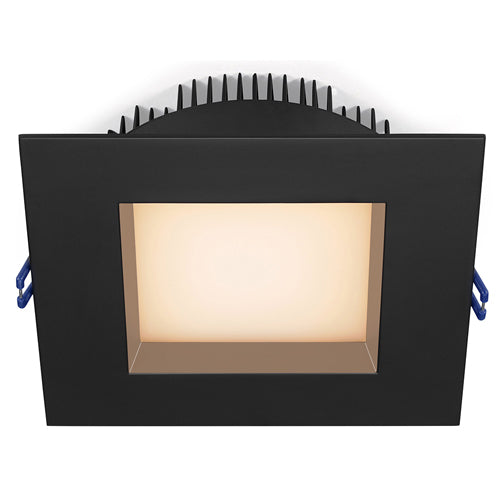 Lotus LL6SRG-27K-BK, 6" LED Square Regressed 1st Gen Plenum, 18W, 120VAC, 2700K Warm White, 1000 Lumens, Dimmable, Black Trim Finish