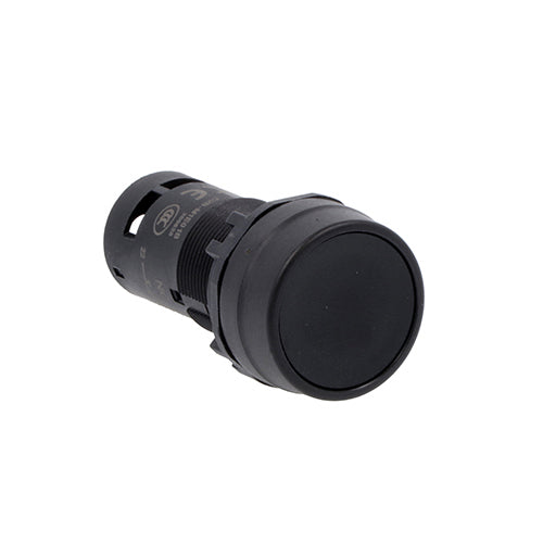 Lovato LMPB102T11, Monoblock Pushbutton Actuator, Spring Return, Flush, Black, 1NO+1NC Screw Terminals