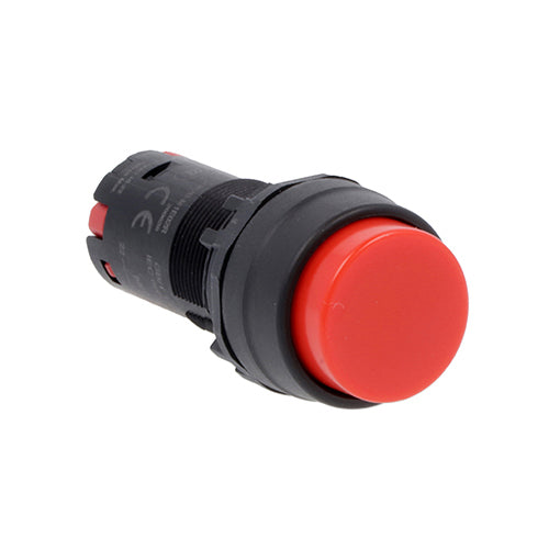 Lovato LMPB204S11, Monoblock Pushbutton Actuator, Spring Return, Extended, Red, 1NO+1NC Spring Terminals