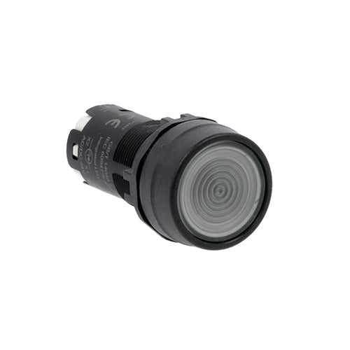 Lovato LMPBL107S10M, Monoblock Illuminated Pushbutton Actuator, Spring Return, Flush, Transparent, 220VAC, 1NO Spring Terminals