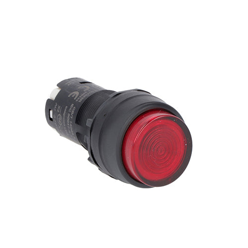 Lovato LMPBL204S01M, Monoblock Illuminated Pushbutton Actuator, Spring Return, Extended, Red, 220VAC, 1NC Spring Terminals