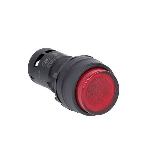 Lovato LMPBL204T01M, Monoblock Illuminated Pushbutton Actuator, Spring Return, Extended, Red, 220VAC, 1NC Screw Terminals