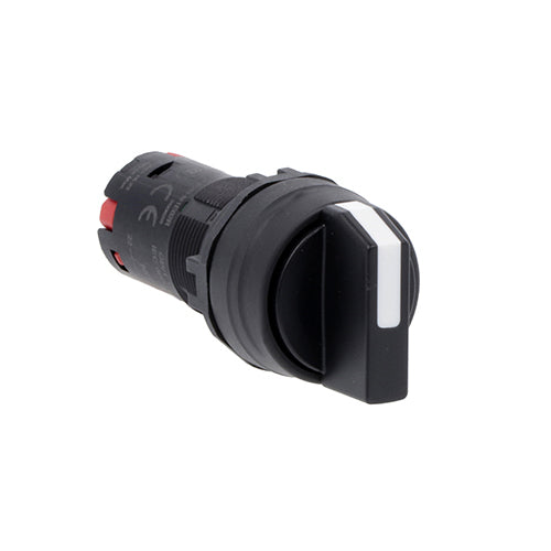 Lovato LMPS131S20, Monoblock Selector Switch Actuator Lever, Short, 3 Positions (1>0<2), 2NO Spring Terminals