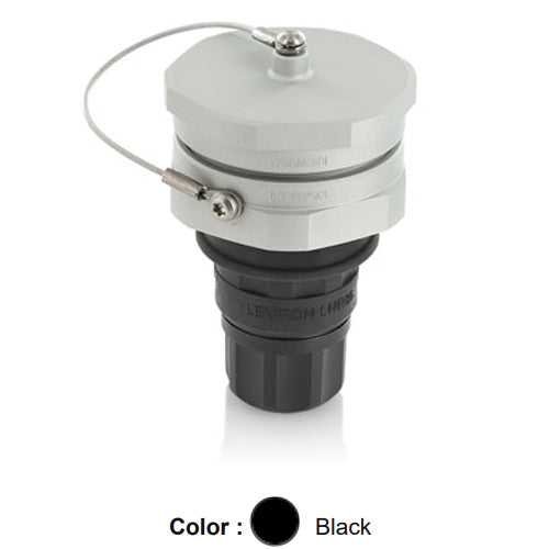 Leviton LNR86-6E, Rhino-Hide Locking Connector, Industrial Grade, 15A 250V, NEMA L6-15R, 2-Pole, 3-Wire, Grounding, Black