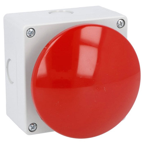 Lovato LP9S01R, Momentary Ø90mm Red Mushroom Palm Swich, 1NC Contact