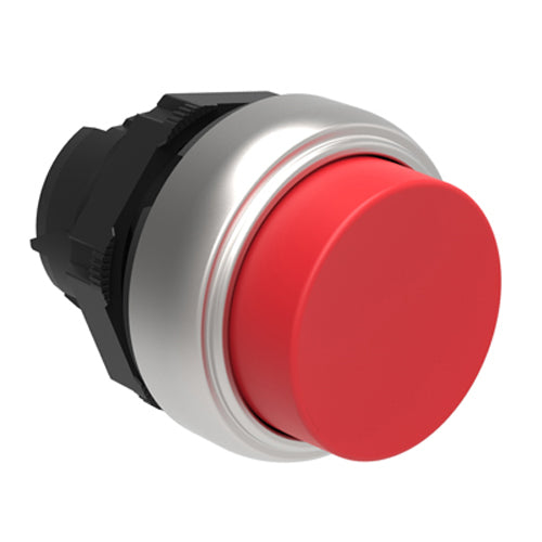 Lovato LPCB204, Pushbutton Actuator, Spring Return, Ø22mm Platinum Series Chromed Plastic, Extended, Red