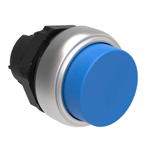 Lovato LPCB206, Pushbutton Actuator, Spring Return, Ø22mm Platinum Series Chromed Plastic, Extended, Blue