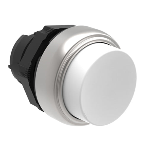 Lovato LPCB208, Pushbutton Actuator, Spring Return, Ø22mm Platinum Series Chromed Plastic, Extended, White