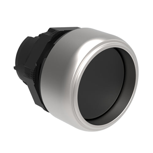 Lovato LPCB302, Pushbutton Actuator, Spring Return, Ø22mm Platinum Series Chromed Plastic, Shrouded, Black