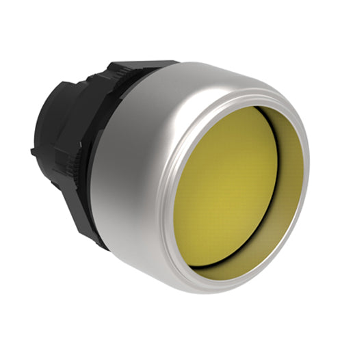 Lovato LPCB305, Pushbutton Actuator, Spring Return, Ø22mm Platinum Series Chromed Plastic, Shrouded, Yellow