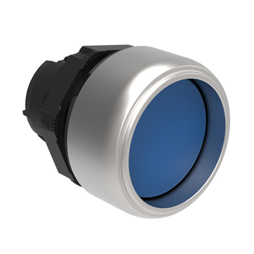 Lovato LPCB306, Pushbutton Actuator, Spring Return, Ø22mm Platinum Series Chromed Plastic, Shrouded, Blue