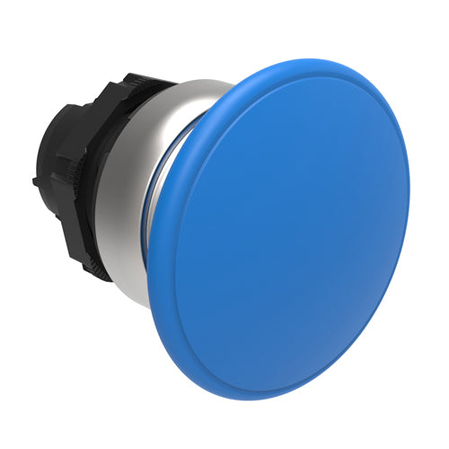 Lovato LPCB6146, Mushroom Head Pushbutton Actuator, Ø22mm Platinum Series Chromed Plastic, Spring Return, Ø40mm Head Diameter, Blue