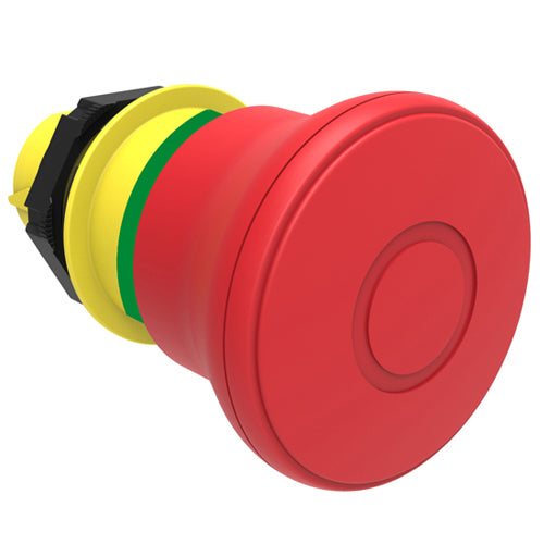 Lovato LPCB6744, Mushroom Head Pushbutton Actuator, Ø22mm Platinum Series Chromed Plastic, Latch, Pull to Release, Ø40mm Head Diameter, For Emergency Stopping, ISO 13850 Compliant, Red