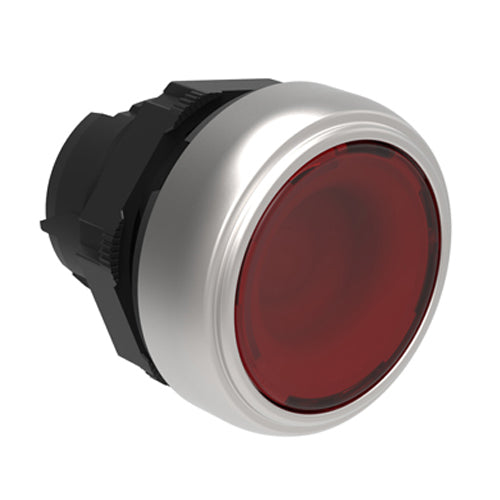 Lovato LPCBL104, Illuminated Button Actuator, Spring Return, Ø22mm Platinum Series Chromed Plastic, Flush, Red