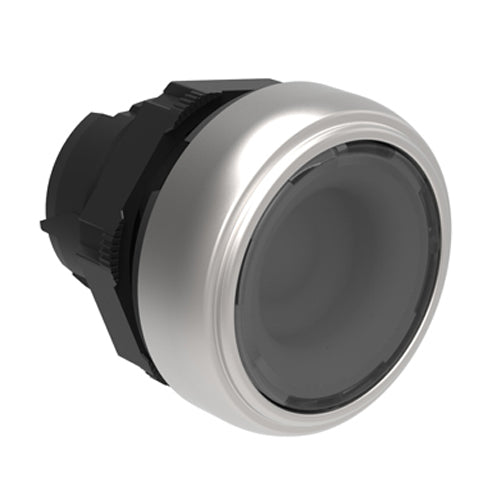 Lovato LPCBL107, Illuminated Button Actuator, Spring Return, Ø22mm Platinum Series Chromed Plastic, Flush, Transparent